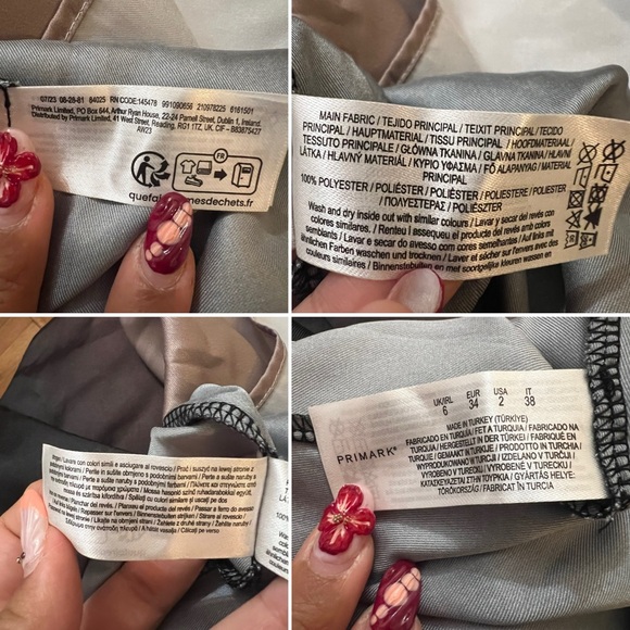 PRIMARK Brown & Black Ombre Handkerchief Asymmetrical Modest Slip Satin Skirt XS - Picture 16 of 16